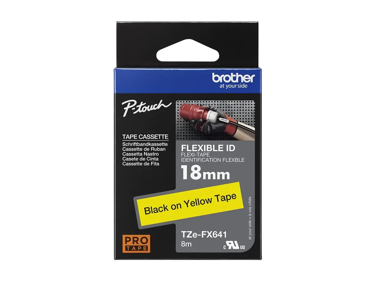 Brother TZe-FX641 - Schwarz auf Gelb - Rolle (1,8 cm x 8 m) TZEFX641