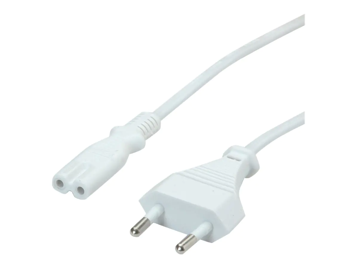 VALUE - Stromkabel - Eurostecker (M) zu power IEC 60320 C7 - Wechselstrom 250 V - 2.5 A - 3 m - weiß VALUE - Stromkabel - Eurostecker (M) zu power IEC 60320 C7 - Wechselstrom 250 V - 2.5 A - 3 m - weiß