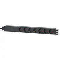 Intellinet 715140, 1U, Einphasig, Aluminium, Schwarz, 7 AC-Ausgänge, Typ F