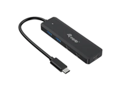 Equip USB-C 4-Port USB 3.2 Gen 1 Hub, USB-C x 2, USB-A x 2, USB 3.2 Gen 1 (3.1 Gen 1) Type-C, USB 3.2 Gen 1 (3.1 Gen 1) Type-A, USB 3.2 Gen 1 (3.1 Gen 1) Type-C, 5000 Mbit/s, Schwarz, China, USB 128964