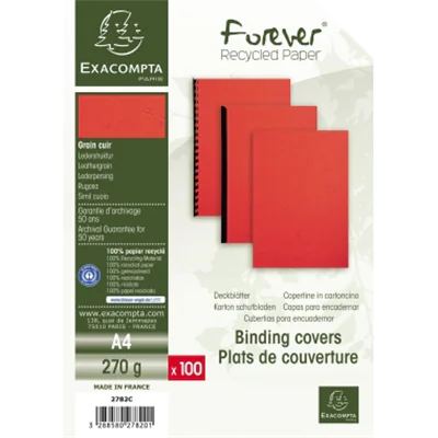 Exacompta Einbanddeckel Evercover 2782C A4 rot 100St. Exacompta Einbanddeckel Evercover 2782C A4 rot 100St.