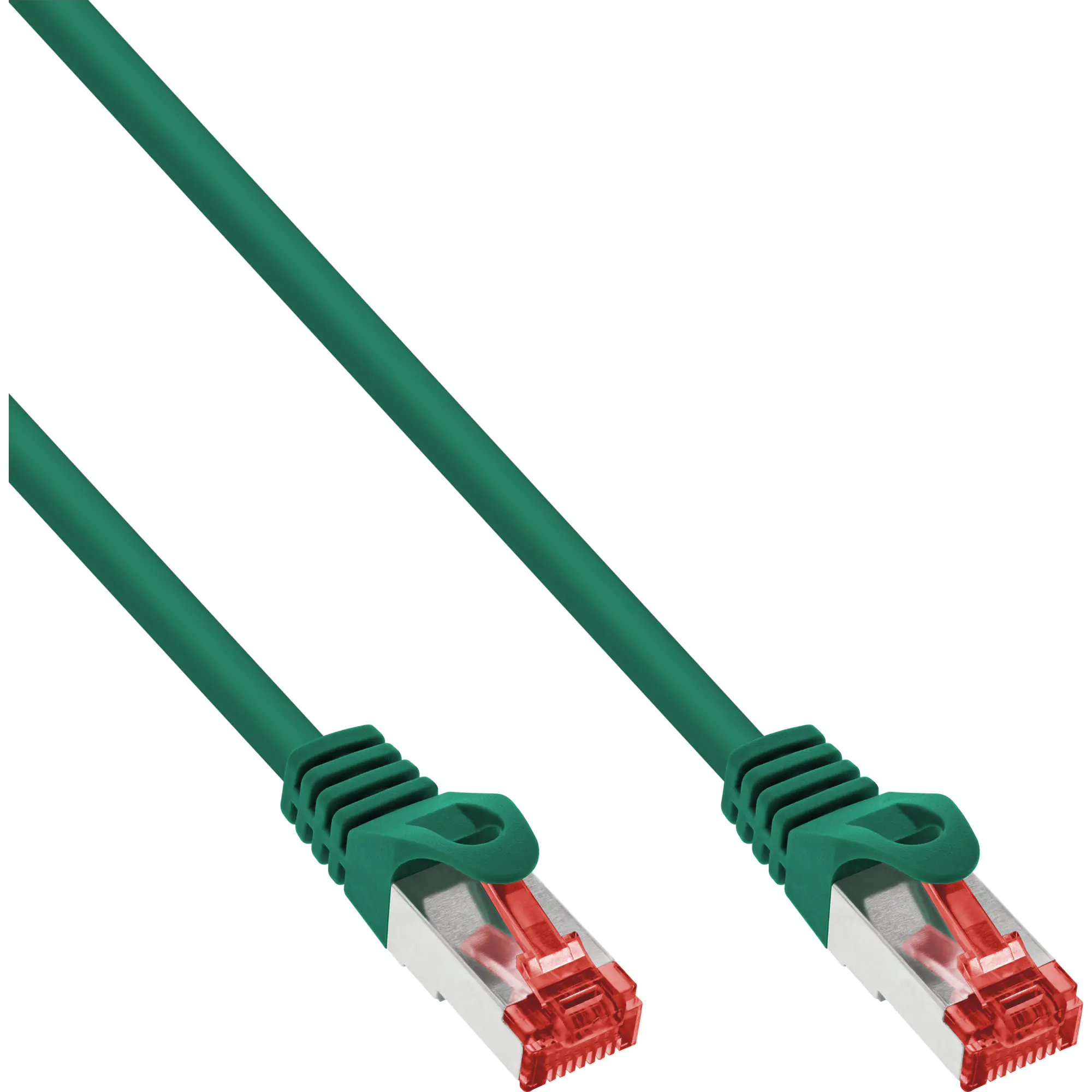 InLine - Patch-Kabel - RJ-45 (M) zu RJ-45 (M) - 25 cm - SFTP, PiMF - CAT 6 - halogenfrei, geformt, ohne Haken - Rot