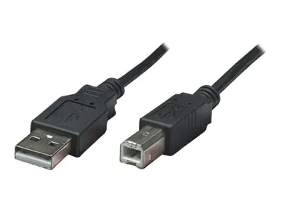 Manhattan USB-A to USB-B Cable, 0.5m, Male to Male, 480 Mbps (USB 2.0), Hi-Speed USB, Black, Lifetime Warranty, Polybag - USB-Kabel - USB (M) zu USB Typ B (M) - USB 2.0 - 0.5 A - 50 cm - geformt - Schwarz Manhattan USB-A to USB-B Cable, 0.5m, Male to Male, 480 Mbps (USB 2.0), Hi-Speed USB, Black, Lifetime Warranty, Polybag - USB-Kabel - USB (M) zu USB Typ B (M) - USB 2.0 - 0.5 A - 50 cm - geformt - Schwarz