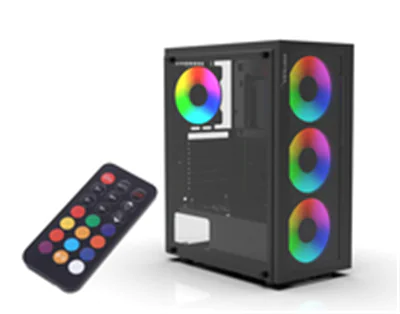 INCA EMG-15XN, Midi Tower, PC, Schwarz, ATX, micro ATX, Mini-ATX, ABS, Metall, Gaming