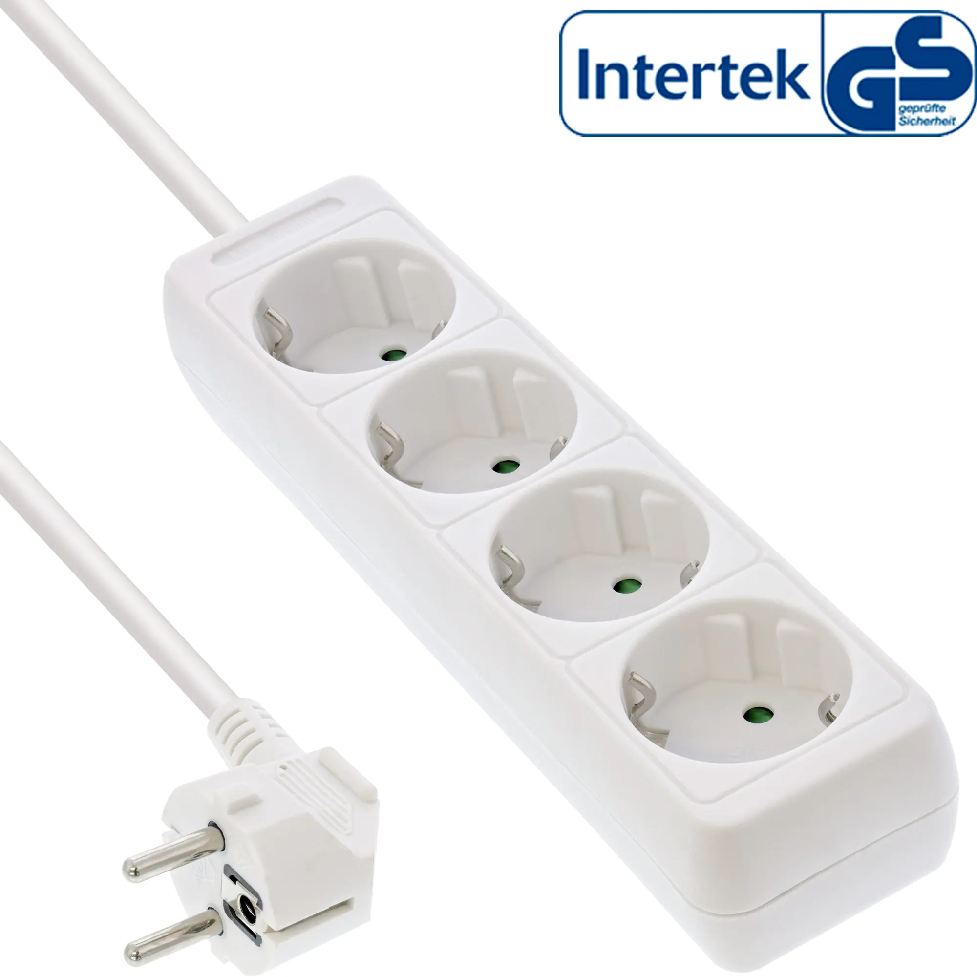 InLine Steckdosenleiste - 4-fach Schutzkontakt weiß - 3m 16443F