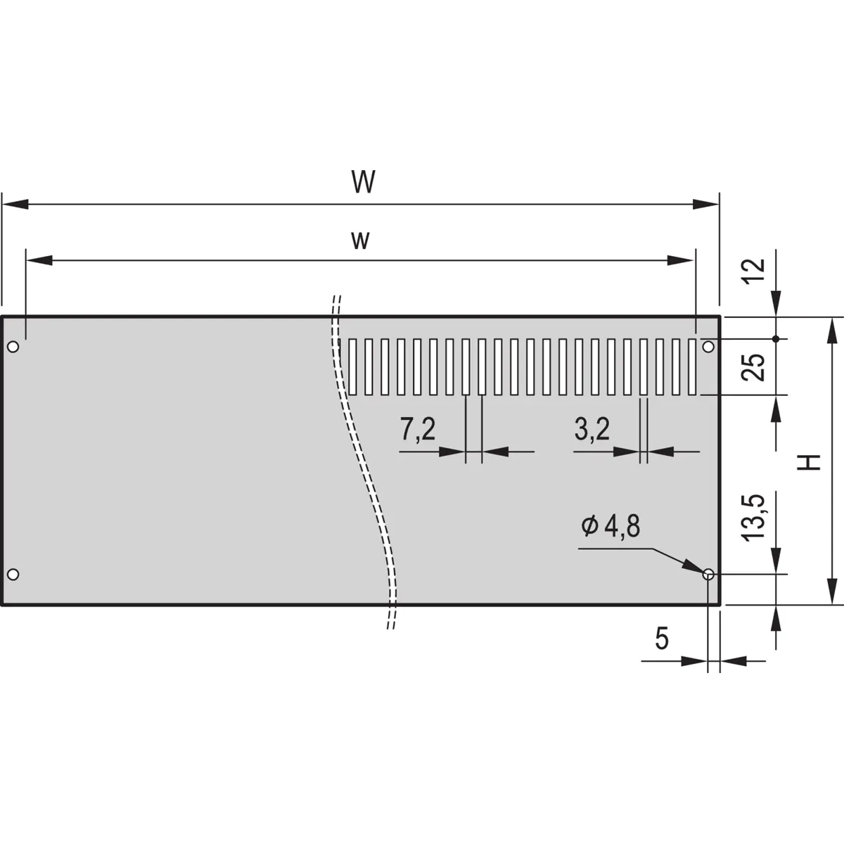 Schroff REAR PANEL 6U 84HP VENTED - Rack-Zubehör