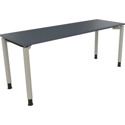 Schreibtisch Vierfuß Rundrohr B1800xT600xH680-820 si/Lavagrau Schreibtisch Vierfuß Rundrohr B1800xT600xH680-820 si/Lavagrau