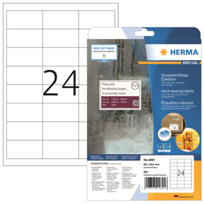 HERMA Etikett Special 4691 66x33,8mm weiß 600 St./Pack.