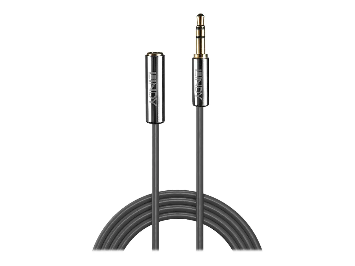 Lindy Cromo Line - Audioverlängerungskabel - mini-phone stereo 3.5 mm männlich zu mini-phone stereo 3.5 mm weiblich - 2 m - Anthrazit - rund
