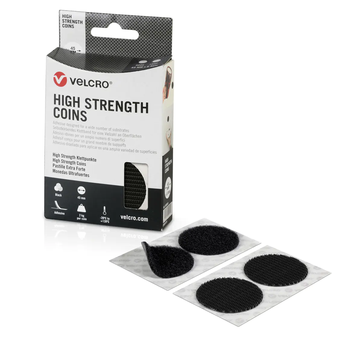 VELCRO HiStr je6 Haken-&Flauschpkte 45mm VEL-PS20010