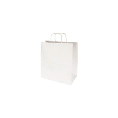 Tragetasche 30,5 x 34 x 17 cm (B x H x T) 100g/m² Kraftpapier offset weiß 100 St./Pack.