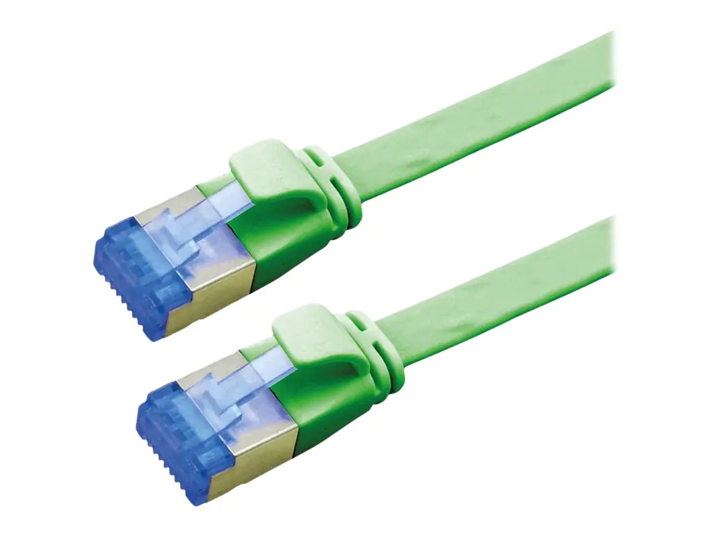 VALUE - Patch-Kabel - RJ-45 (M) zu RJ-45 (M) - 5 m - FTP - CAT 6a - geformt, ohne Haken, verseilt, extraflach, 10 Gigabit Ethernet - grün
