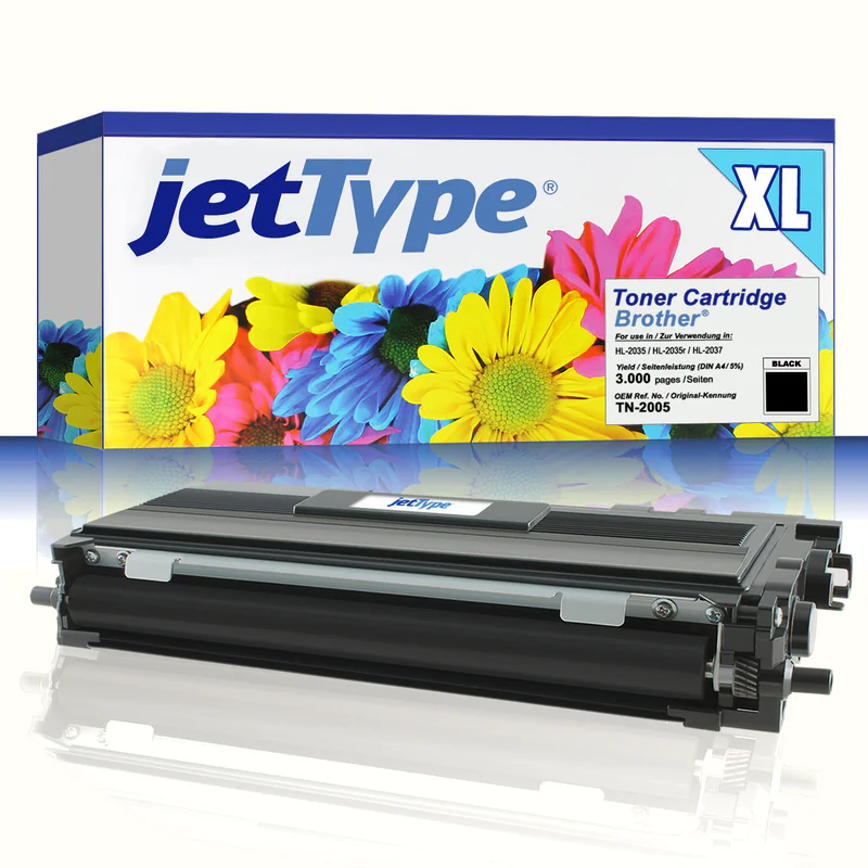 jetType Toner kompatibel zu Brother TN-2005 schwarz 3.000 Seiten Große Füllmenge 1 Stück
