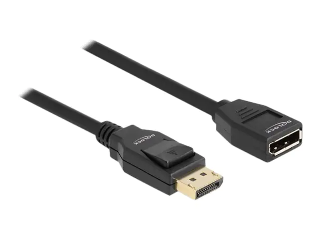 Delock - DisplayPort-Verlängerungskabel - DisplayPort (M) zu DisplayPort (W) - DisplayPort 1.2 - 2 m - unterstützt 4K 60 Hz (3840 x 2160) - Schwarz