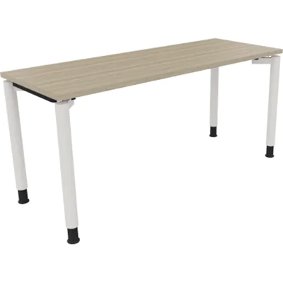 Schreibtisch Vierfuß Rundrohr B1600xT600xH680-820 ws/Eiche Natur Schreibtisch Vierfuß Rundrohr B1600xT600xH680-820 ws/Eiche Natur