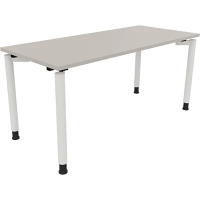 Schreibtisch Vierfuß Rundrohr B1600xT700xH680-820 ws/Lichtgrau Schreibtisch Vierfuß Rundrohr B1600xT700xH680-820 ws/Lichtgrau