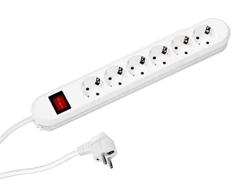 Bachmann SMART Steckdosenleiste 6-fach weiß, mit Schalter, 1,5m