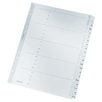 Leitz Register 43280000 A-Z DIN A4 volle Höhe Karton grau
