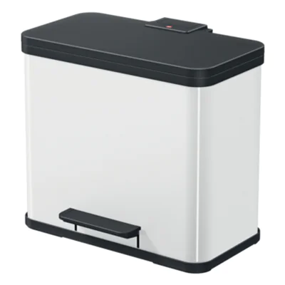 Hailo Tretabfalleimer Öko duo Plus L 47 x 43 x 34 cm (B x H x T) 1 x 17, 1 x 9l Stahlblech weiß