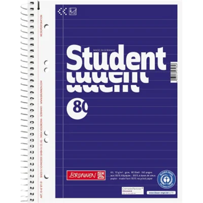 Brunnen 106787101, Einfarbig, Blau, A5, 80 Blätter, 70 g/m², Liniertes Papier