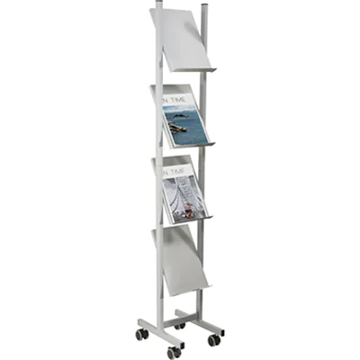 helit Prospektständer H6813399 4xDIN A4 silbergrau helit Prospektständer H6813399 4xDIN A4 silbergrau