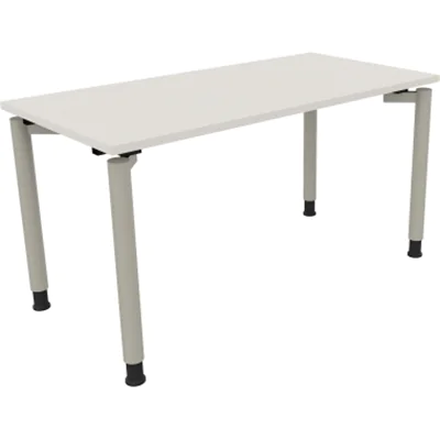Schreibtisch Vierfuß Rundrohr B1400xT700xH680-820 si/Weiß Schreibtisch Vierfuß Rundrohr B1400xT700xH680-820 si/Weiß