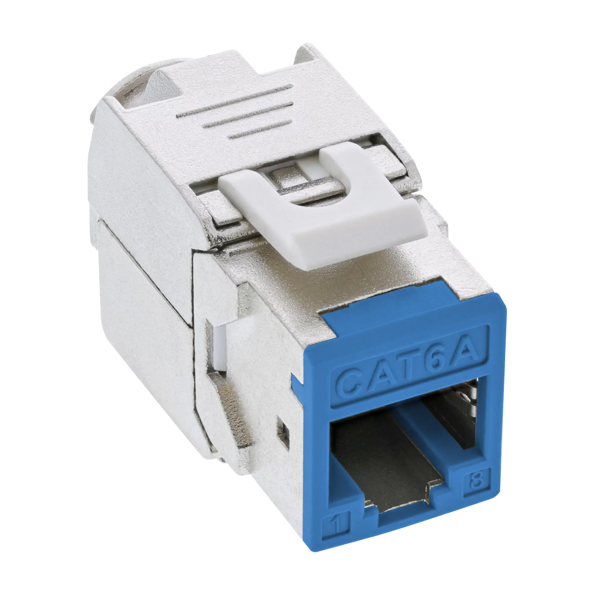InLine Keystone RJ45 Buchse - geschirmt - Cat.6A - blau 8er Pack 76207B