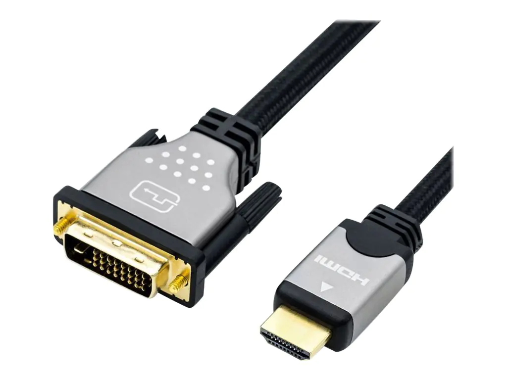 Roline - Videokabel - Dual Link - DVI-D (M) bis HDMI (M) - 3 m - abgeschirmt - Schwarz/Silber - 4K Unterstützung Roline - Videokabel - Dual Link - DVI-D (M) bis HDMI (M) - 3 m - abgeschirmt - Schwarz/Silber - 4K Unterstützung