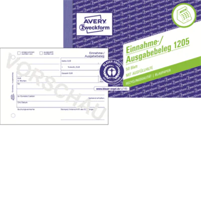 Avery Zweckform Ausgabebeleg 1205 DIN A6 quer 50Blatt weiß Avery Zweckform Ausgabebeleg 1205 DIN A6 quer 50Blatt weiß