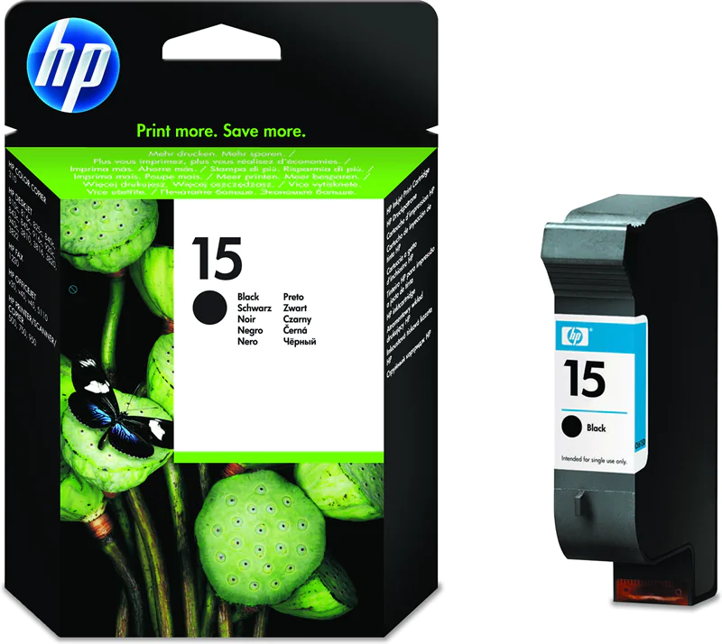 HP 15 Schwarz Original Tintenpatrone groß, Schwarz, Tinte auf Pigmentbasis, 1 Stück(e), 500 Seiten C6615DE#ABD