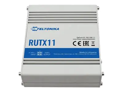 Teltonika RUTX11 - Wireless Router - WWAN 4-Port-Switch - 1GbE - Wi-Fi 5 - Bluetooth - an DIN-Schiene montierbar Teltonika RUTX11 - Wireless Router - WWAN 4-Port-Switch - 1GbE - Wi-Fi 5 - Bluetooth - an DIN-Schiene montierbar