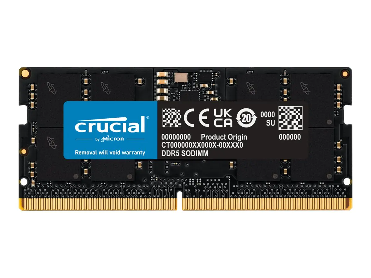 Crucial - DDR5 - Modul - 24 GB - SO DIMM 262-PIN - 2800 MHz / PC5-44800 - CL46 - 1.1 V - on-die ECC - Schwarz