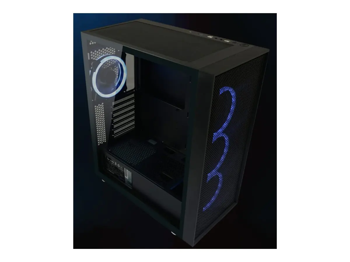 LC-Power Gaming 802B - Black_Wanderer_X - Midi-Tower Gaming - E-ATX - Seitenteil mit Fenster (gehärtetes Glas) LC-802B-ON