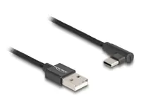 Delock - USB-Kabel - USB (M) zu 24 pin USB-C (M) gewinkelt - USB 2.0 - 1.5 A - 1 m - Schwarz