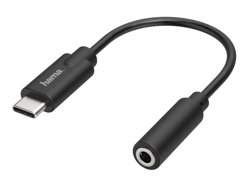 Hama - Adapter USB-C auf Klinkenstecker - 24 pin USB-C männlich zu mini-phone stereo 3.5 mm Gefäß - Schwarz Hama - Adapter USB-C auf Klinkenstecker - 24 pin USB-C männlich zu mini-phone stereo 3.5 mm Gefäß - Schwarz