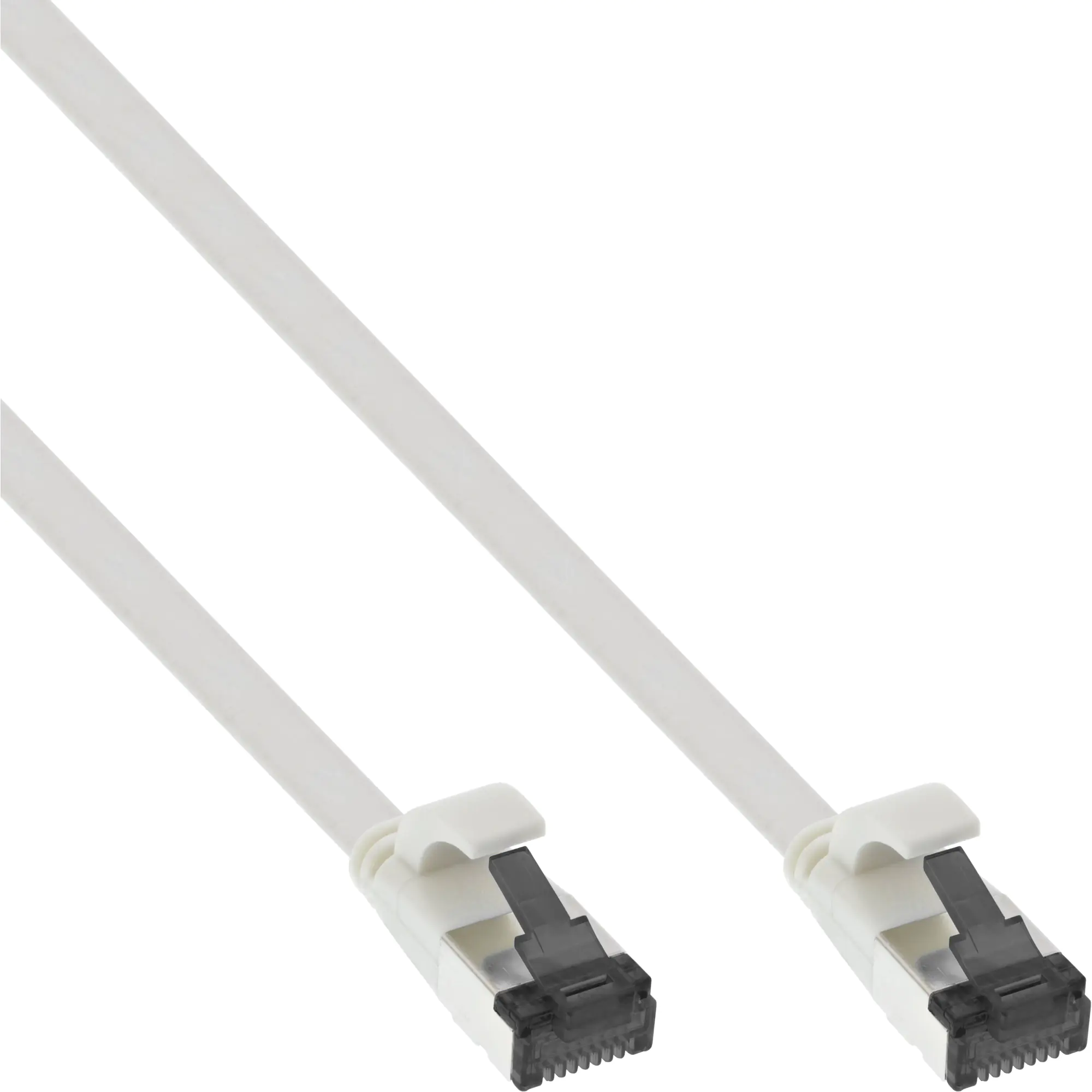 InLine Patchkabel flach - U/FTP - Cat.8.1 - TPE halogenfrei - weiß - 3m 75803W