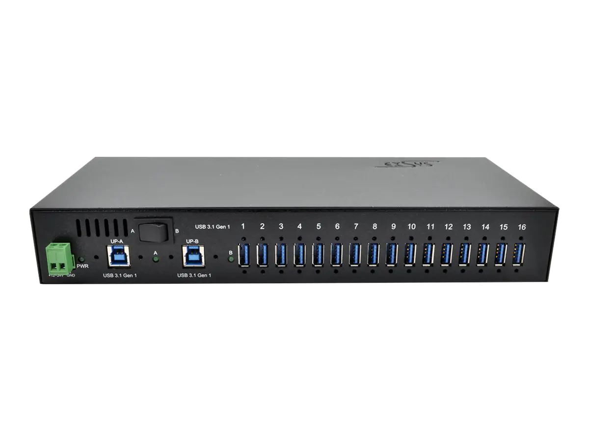 Exsys EX-1116HMVS - Hub - 16 x USB 3.1 Gen 1 - an Rack montierbar, an DIN-Schiene montierbar, wandmontierbar - Gleichstrom Exsys EX-1116HMVS - Hub - 16 x USB 3.1 Gen 1 - an Rack montierbar, an DIN-Schiene montierbar, wandmontierbar - Gleichstrom