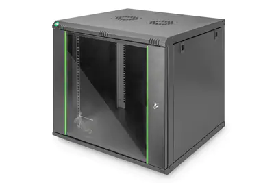 DIGITUS Dynamic Basic DN-19 09U-6/6-EC-SW - Schrank Netzwerkschrank - geeignet für Wandmontage - Schwarz, RAL 9005 - 9U - 48.3 cm (19")