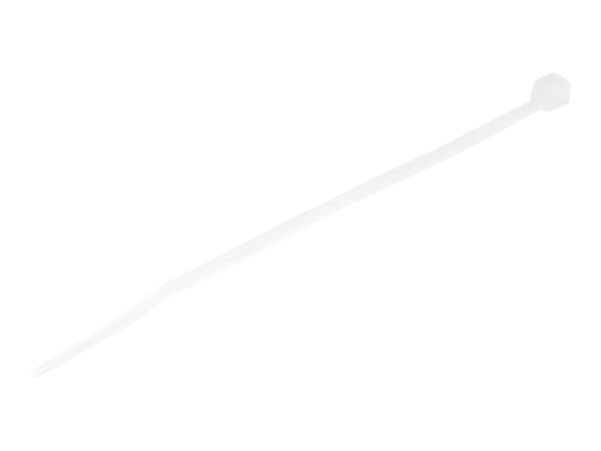 StarTech Kabelbinder 100x2 mm - Selbstsichernde Nylon-Kabelbinder mit Gebogener Spitze, Bündeldurchmesser bis zum 22 mm, 8 kg Zugfestigkeit, 94V-2/UL, 100 Stück - Weiß (CBMZT4N) - Kabelbinder - 10.16 cm - weiß - TAA-konform (Packung mit 100) - für StarTec