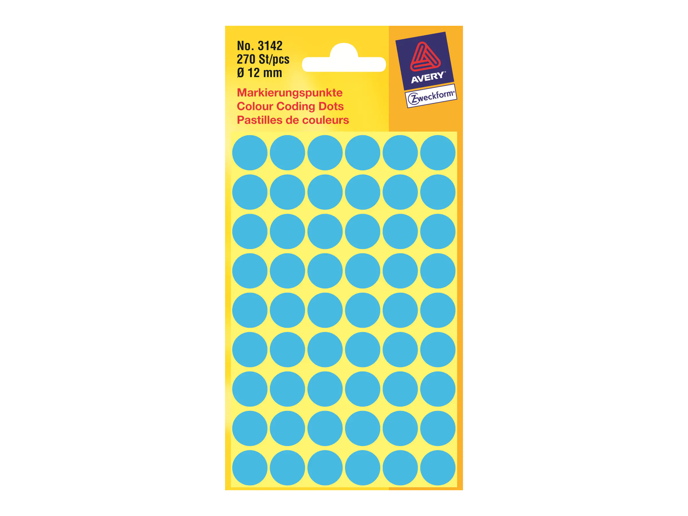 Avery Zweckform Markierungspunkt 3142 12mm blau 270 St./Pack.