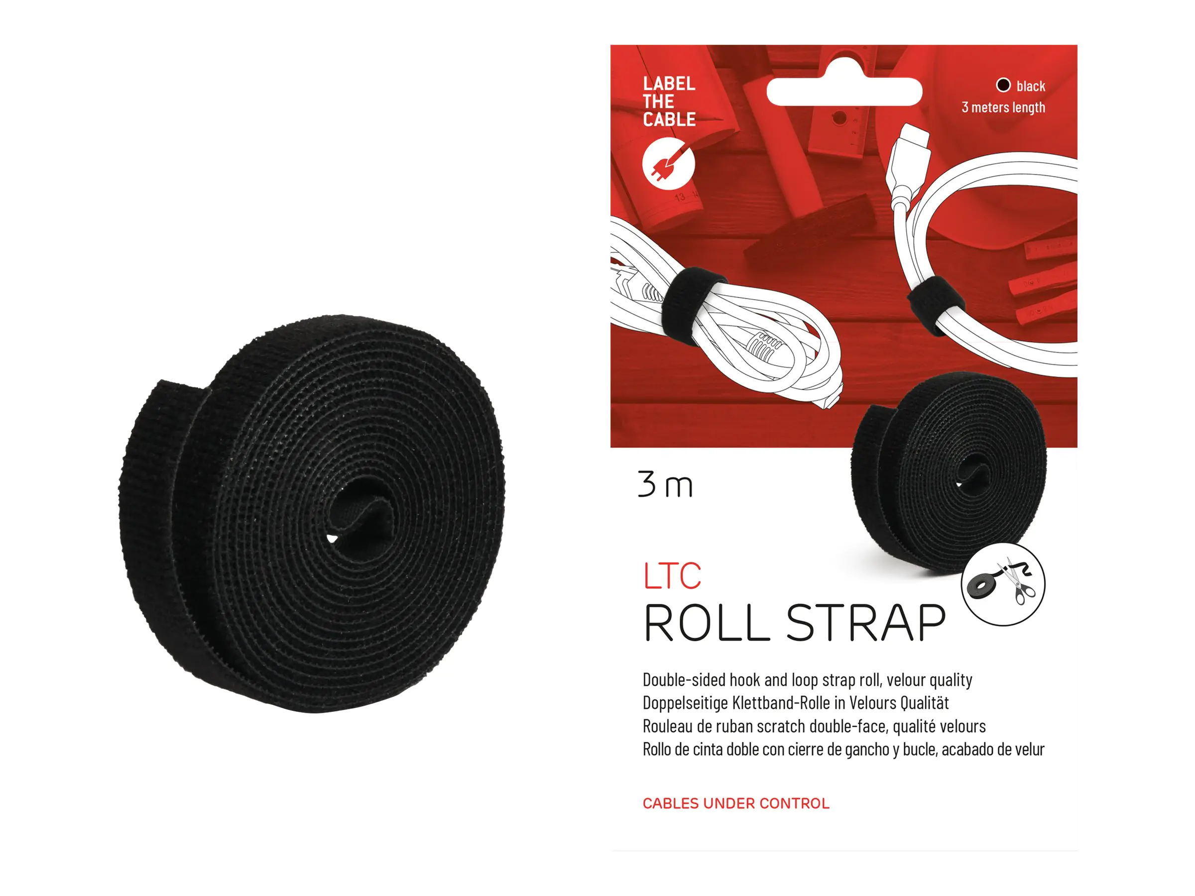 LTC ROLL STRAP - Klettverschlussstreifen - Schwarz LTC ROLL STRAP - Klettverschlussstreifen - Schwarz