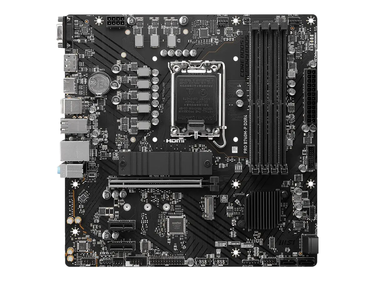 MSI PRO B760M-P DDR4 - Motherboard - micro ATX - LGA1700 Sockel - B760 Chipsatz - USB 3.2 Gen 1, USB-C 3.2 Gen2 - Gigabit LAN - Onboard-Grafik (CPU erforderlich) 7E02-001R