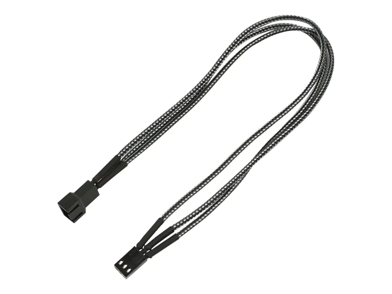Nanoxia - Verlängerungskabel für Lüfterspannungsversorgung - 3 PIN Internal Power (W) zu 3 PIN Internal Power (M) - 30 cm - Kohle