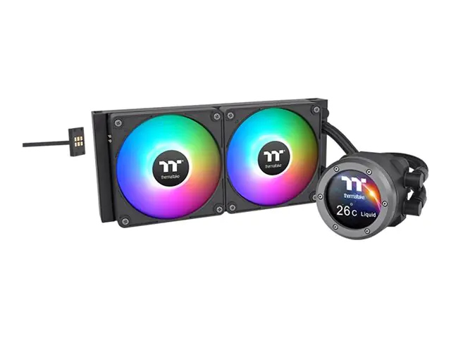 Thermaltake TH280 V2 Ultra EX ARGB Sync - Prozessor-Flüssigkeitskühlsystem - Kühlergröße: 280 mm - (für: LGA1156, AM2, AM2+, AM3, LGA1155, AM3+, LGA2011, FM1, FM2, LGA1150, LGA2011-3, LGA1151, AM4, LGA2066, LGA1200, LGA1700, AM5) - Kupfer - 140 mm -
