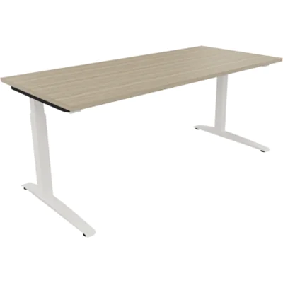 Schreibtisch Kufe Einzels. Quadrat B1800xT800xH650-850 ws/Eiche Natur Schreibtisch Kufe Einzels. Quadrat B1800xT800xH650-850 ws/Eiche Natur