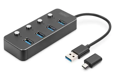 Digitus - Hub - 4 x SuperSpeed USB 3.0 - Desktop