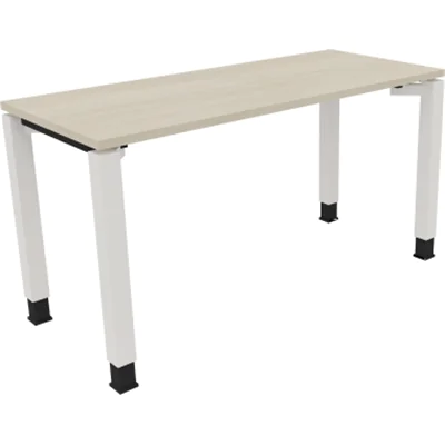 Schreibtisch Vierfuß Quadratrohr B1400xT600xH680-820 ws/Akazie hell Schreibtisch Vierfuß Quadratrohr B1400xT600xH680-820 ws/Akazie hell