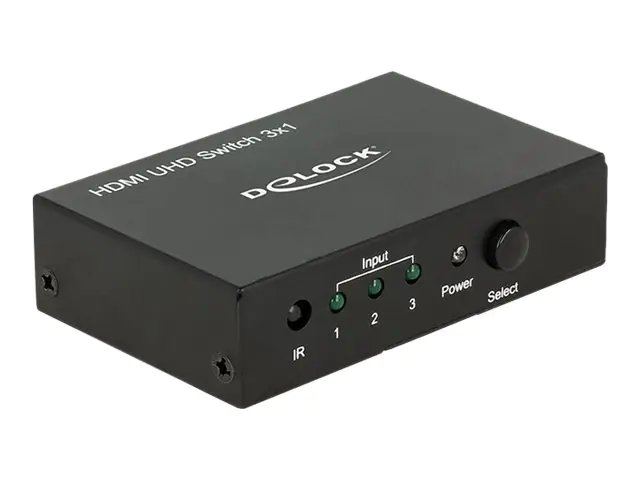 DeLock HDMI UHD Switch 3 x HDMI in > 1 x HDMI out 4K - Video/Audio-Schalter - 3 x HDMI - Desktop DeLock HDMI UHD Switch 3 x HDMI in > 1 x HDMI out 4K - Video/Audio-Schalter - 3 x HDMI - Desktop