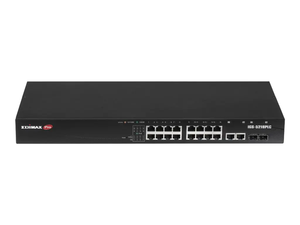 Edimax Pro IGS-5218PLC - Switch - Industrie, Überwachung, VLAN, PoE+, Web, Smart - Smart - 16 x Edimax Pro IGS-5218PLC - Switch - Industrie, Überwachung, VLAN, PoE+, Web, Smart - Smart - 16 x