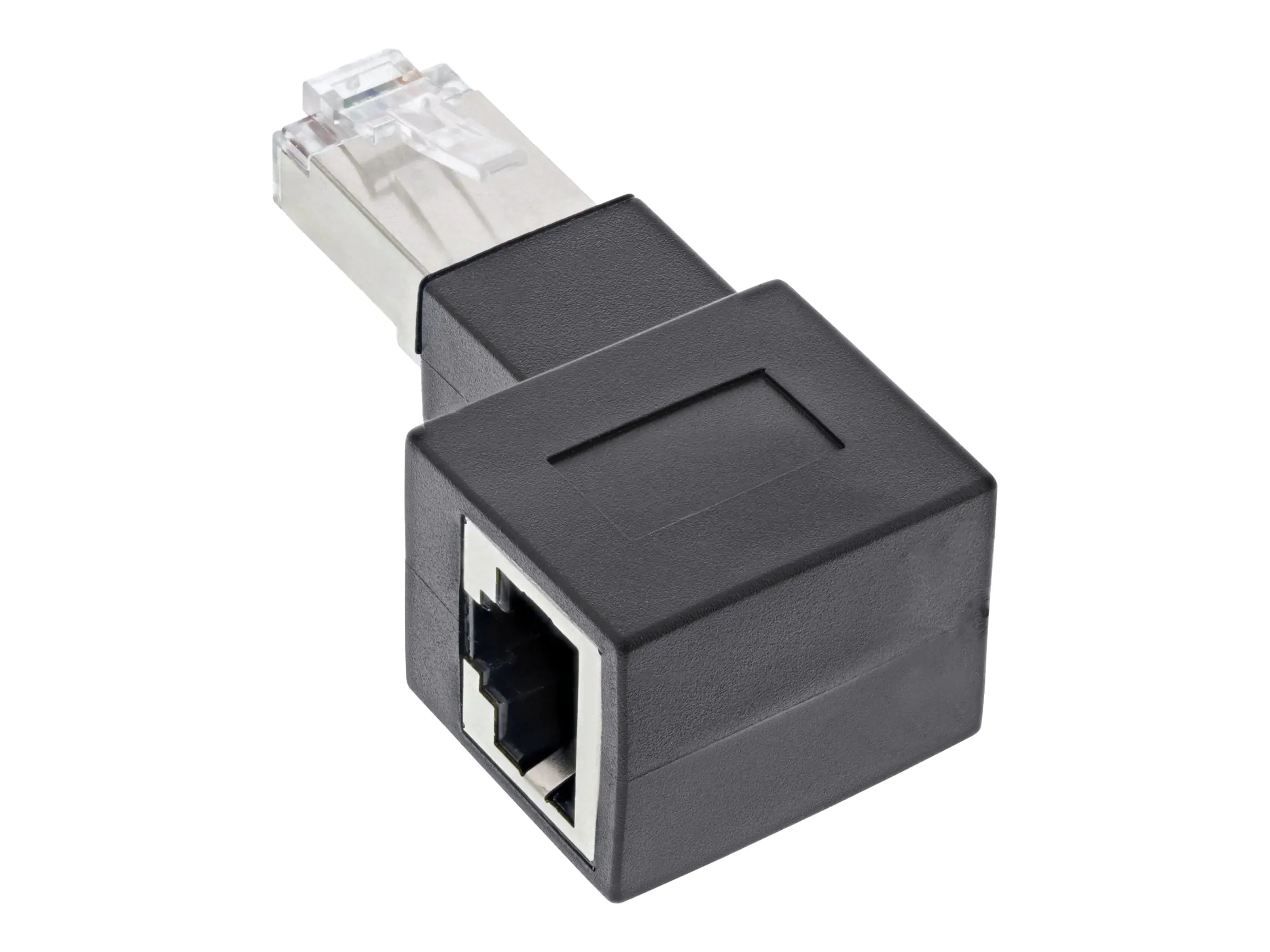 InLine Patchkabel-Adapter Cat.6A - RJ45 Stecker/Buchse - 90° rechts gewinkelt 69991C